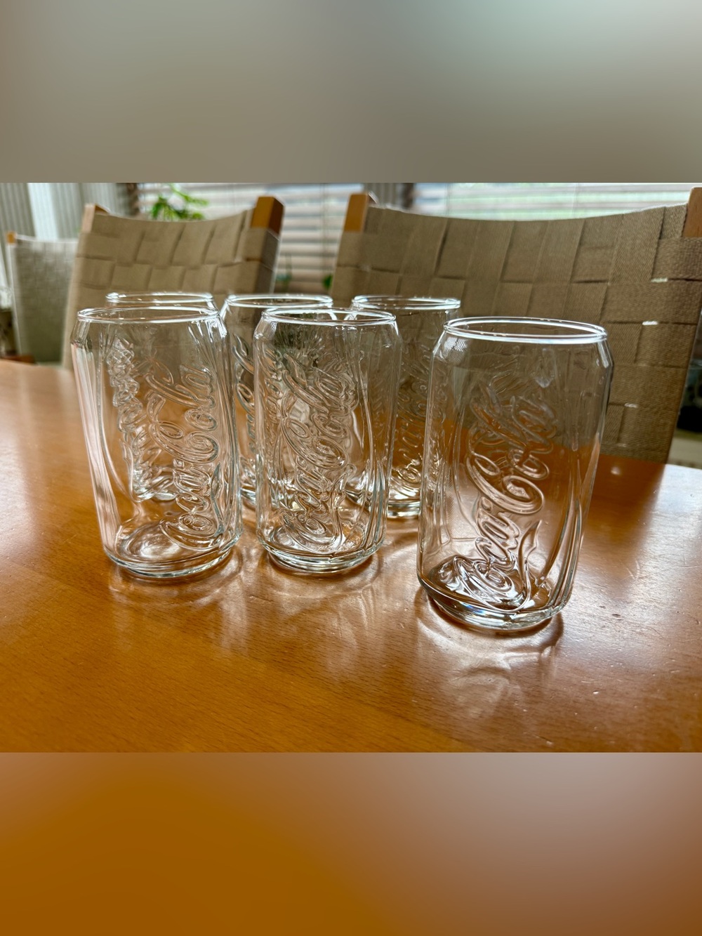 Coca Cola Clear Embossed Can-Style Glasses - Set of 6